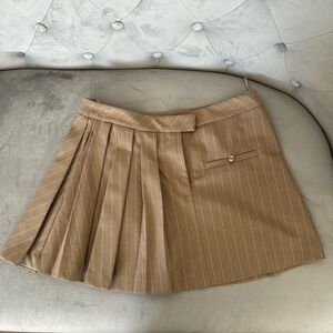 Zara pinstripe box pleat skirt low-rise